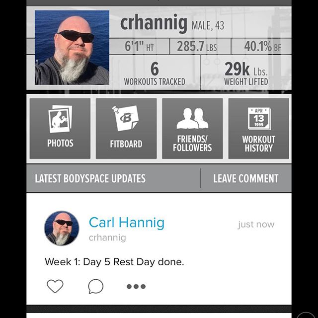 Week 1: Day 5 Rest Day Done! #hardworkpaysoff #250kchallenge #roadtofitness