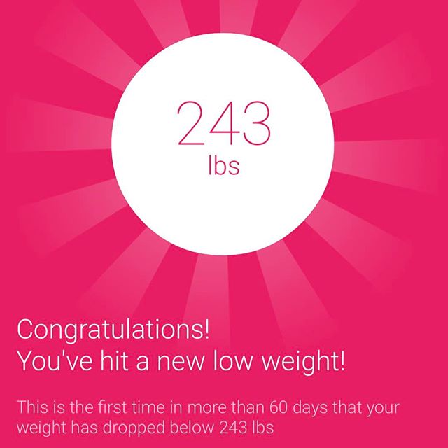 Another day, and more weight loss

242.2lbs is my current weight!

#workinprogress 