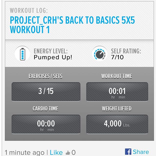 1st workout of the week.  Starting back in the gym slowly.   #workinprogress 