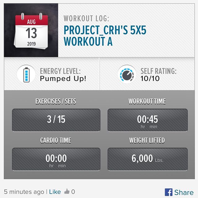 Got in my workout this morning before work. Starting back with 5x5 before heading back in to MAPS RED. #workinprogress 