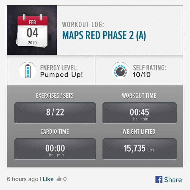 Workout had been for today. I should be on Phase 3 this week, but since I skipped Fridays workout I decided to do an extra week of Phase 2. #workinprogress 
