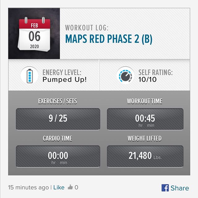 Last foundational workout of MAPS Red Phase is in the books! Next week it’s on to Phase 3 😮 #workinprogress 