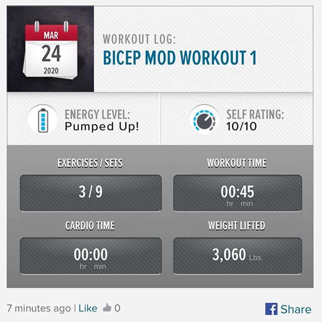 Another day, Another workout! MAPS Bicep Mod Workout 1 #workinprogress 