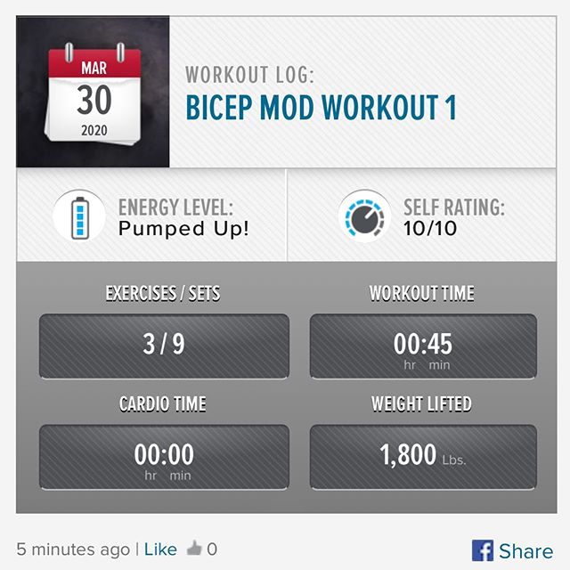 Starting the new week off with a Bicep workout. I am trying to get back on track and get a routine going again. #workinprogress 