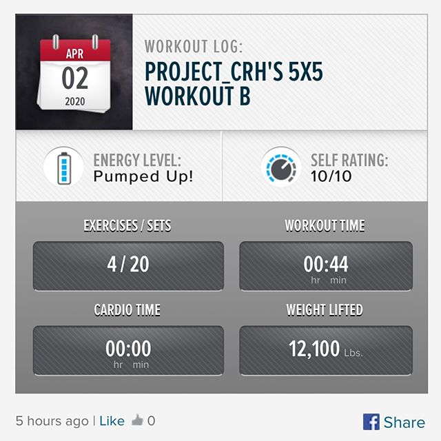 Second 5x5 workout of the week has been done! #workinprogress 